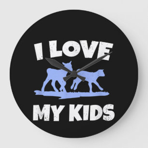 Grande Horloge Ronde J'Aime Mes Enfants Pour Un Cadeau Paysan De Chèvre
