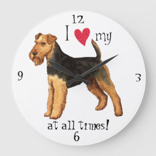 Grande Horloge Ronde J'aime mon gallois Terrier