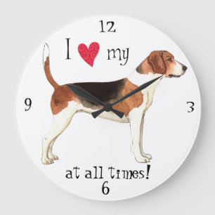 Grande Horloge Ronde J'aime mon harrier