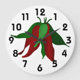 Grande Horloge Ronde Jalapeno Wall Clock