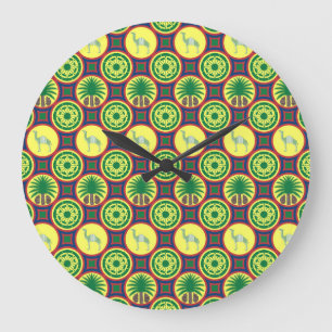 Grande Horloge Ronde Jamahiri ® Libye   Motif africain