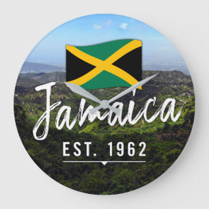 Grande Horloge Ronde "Jamaïque Est. Montagnes Bleues 1962 Avec Drapeau