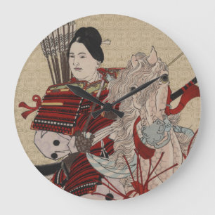 Grande Horloge Ronde Japonais Ukiyo-e Hangakujo par Yoshitoshi