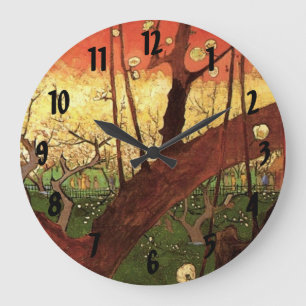Grande Horloge Ronde Japonisme : Arbre à prune fleuri par Vincent van G