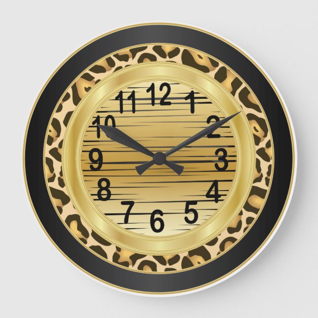 Grande Horloge Ronde Jaquar Animal Print with Gold Scribble (Recto)