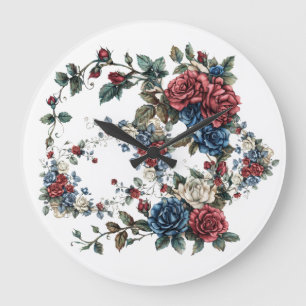 Grande Horloge Ronde Jardin Americana Roses Patriot