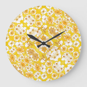 Grande Horloge Ronde Jardin botanique Mazipoodles - Butterscotch Jaune