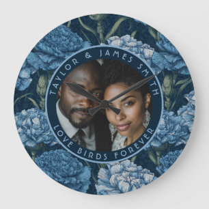 Grande Horloge Ronde Jardin de fleurs d'œillet tendance pour mariage fl