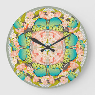 Grande Horloge Ronde Jardin de papillon