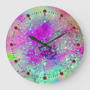 Grande Horloge Ronde JARDIN DES OMBRES PERDUES - violet violet rose