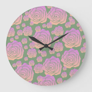 Grande Horloge Ronde Jardin rose