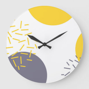 Grande Horloge Ronde Jaune, cool, moderne, géométrique tendance grand c