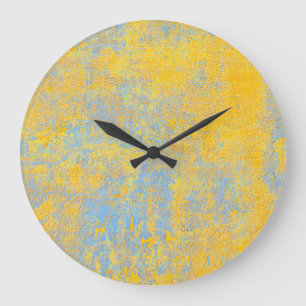 Grande Horloge Ronde jaune de texture