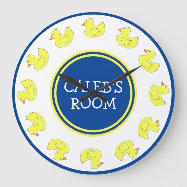 Grande Horloge Ronde Jaune en caoutchouc Ducky Duckie Baignoire Jouets  (Recto)