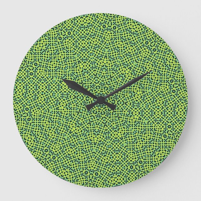 Grande Horloge Ronde Jaune, Motif de poids vert (Recto)