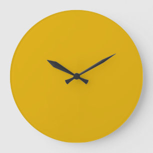 Grande Horloge Ronde Jaune Moutarde Uni