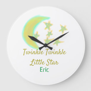 Grande Horloge Ronde Jaune vert scintillement Scintille Petite Étoile a