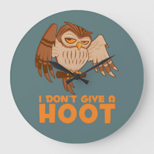 Grande Horloge Ronde Je Me fiche du hibou