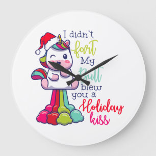 Grande Horloge Ronde Je n'ai pas pété mon coeur vous a fait un baiser d