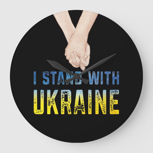 Grande Horloge Ronde Je Suis Avec La Chemise Ukrainienne Soutenez Le Dr (Recto)