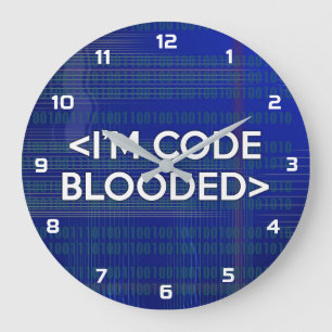 GRANDE HORLOGE RONDE JE SUIS CODE SANGUIN