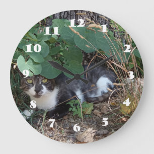 Grande Horloge Ronde Je suis le chat invisible