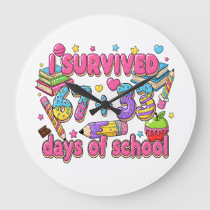 Grande Horloge Ronde Je suis survivé à 67 plus 33 jours de mathématique