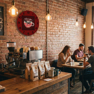 Grande Horloge Ronde Je t'aime plus que le café Citation drôle