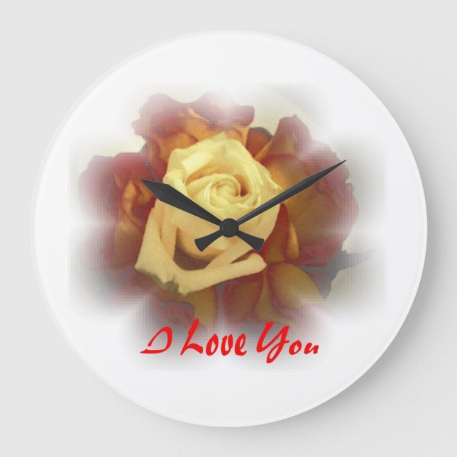 Grande Horloge Ronde Je t'aime Roses (Recto)
