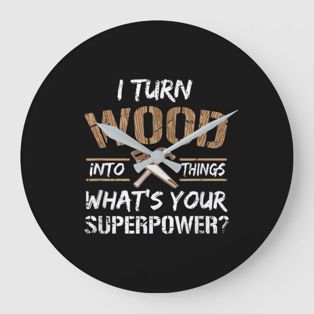 Grande Horloge Ronde Je Transforme Le Bois En Objets Carpenter Le Bois (Recto)