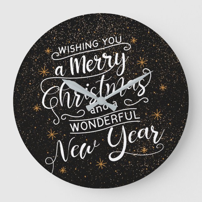 Grande Horloge Ronde Je Vous Souhaite Un Joyeux Noël (Recto)