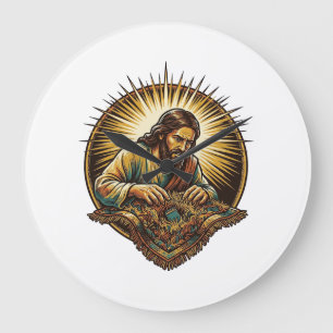 Grande Horloge Ronde Jésus a laissé tomber une petite carte SD Perdue T