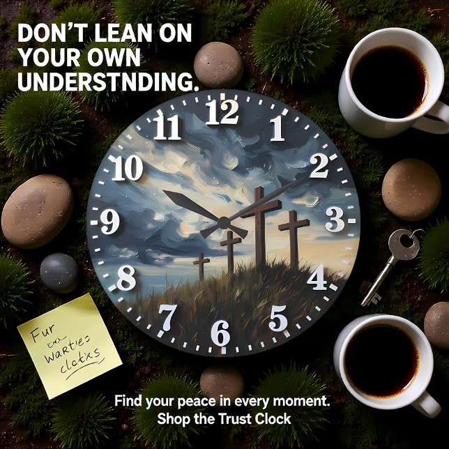 Grande Horloge Ronde Jesus Calvary Sunset Impasto (Créateur téléchargé)