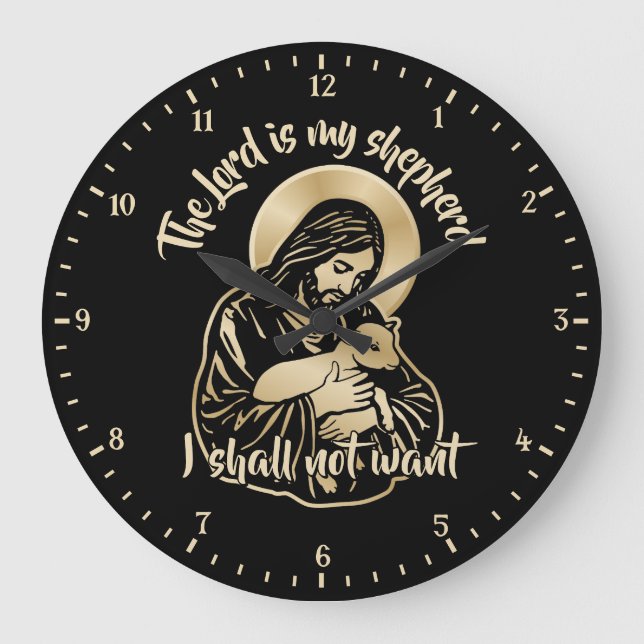 Grande Horloge Ronde Jesus Caring Shepherd (Recto)