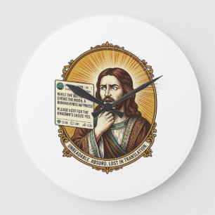 Grande Horloge Ronde Jésus Confus Échec de la Publication de Traduction