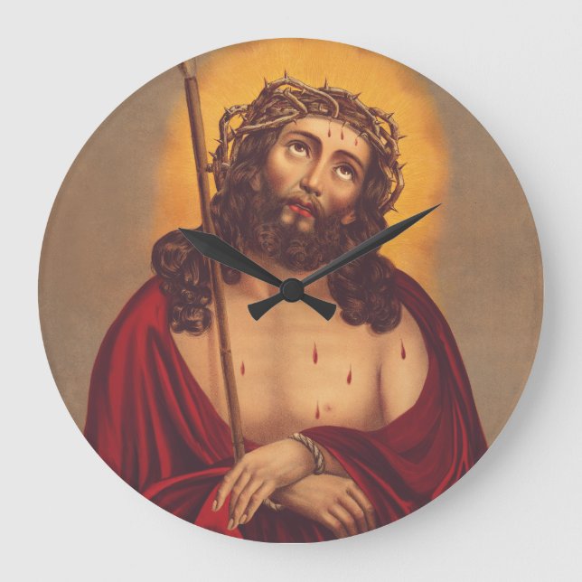 Grande Horloge Ronde Jésus est couronné d'une couronne d'épines (Recto)