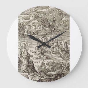 Grande Horloge Ronde Jésus marchant sur l'eau