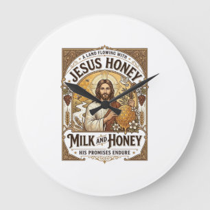 Grande Horloge Ronde Jésus Miel Lait Et Miel Jésus Miel Lait Miel