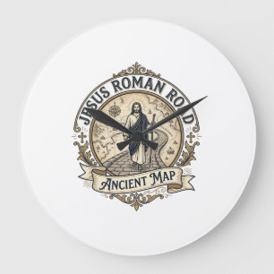 Grande Horloge Ronde Jésus Route Romaine Carte Ancienne Jésus Route Rom