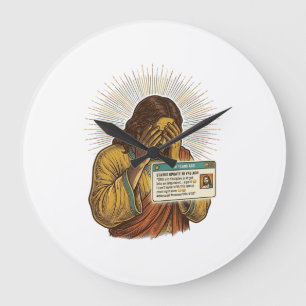 Grande Horloge Ronde Jésus s'humiliant Humour de mise à jour du statut 