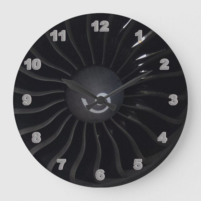 Grande Horloge Ronde Jet Engine Acrylic Wall Clock (Recto)