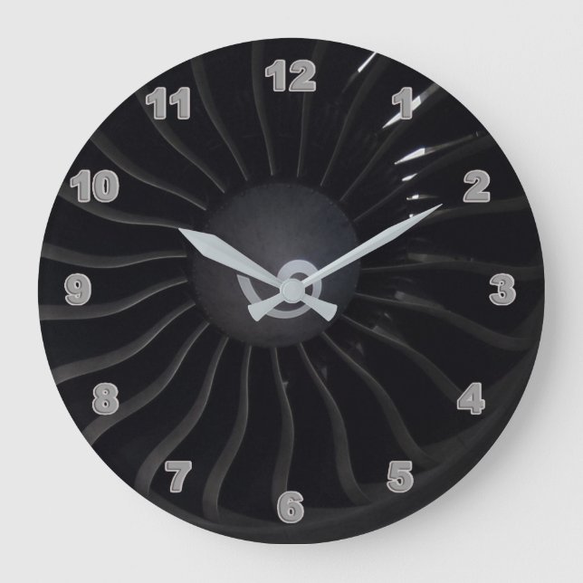 Grande Horloge Ronde Jet Engine Wall Clock (Recto)