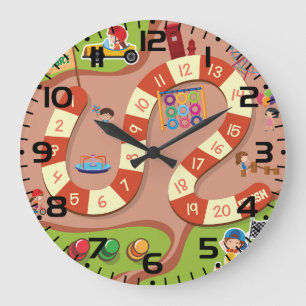 Grande Horloge Ronde Jeu de société piste de course colorée pour enfant
