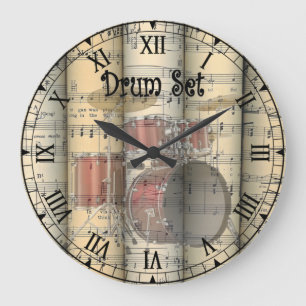 Grande Horloge Ronde Jeu de tambours transparent ~ Musique de feuilles