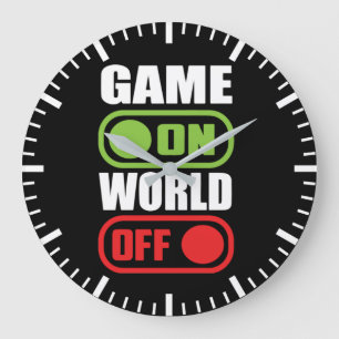 Grande Horloge Ronde Jeu On, World Off - Drôle Joueur Vidéo, Jeu