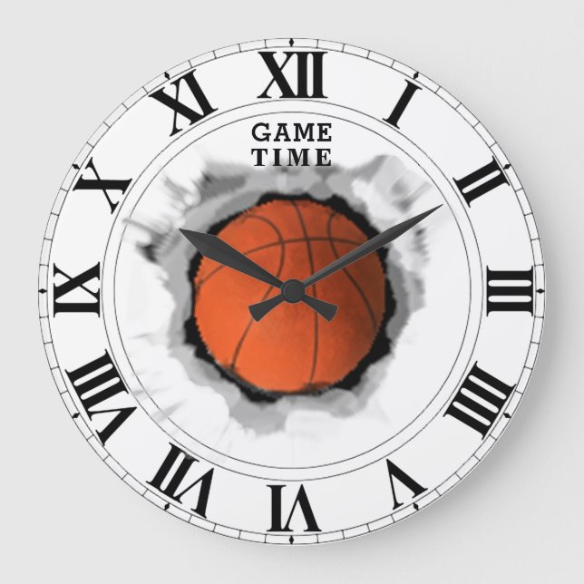 Grande Horloge Ronde Jeux de basket-ball (Recto)