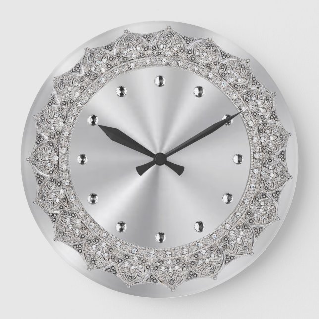 Grande Horloge Ronde Jeweled Silver (Recto)