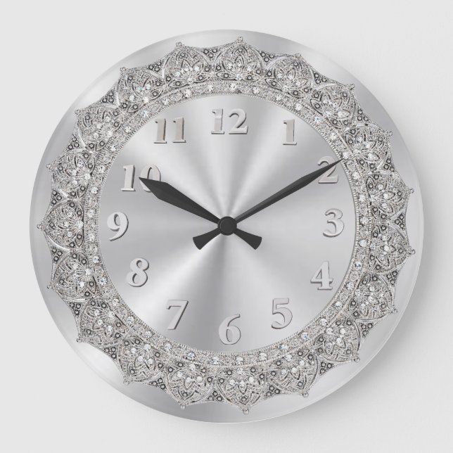 Grande Horloge Ronde Jeweled Silver (Recto)