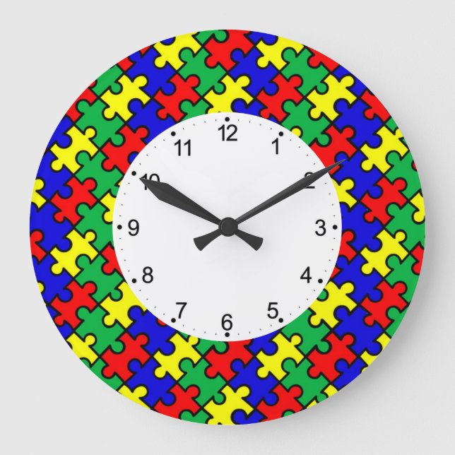Grande Horloge Ronde Jigsaw Puzzle Seamless Pattern-22675 (Recto)