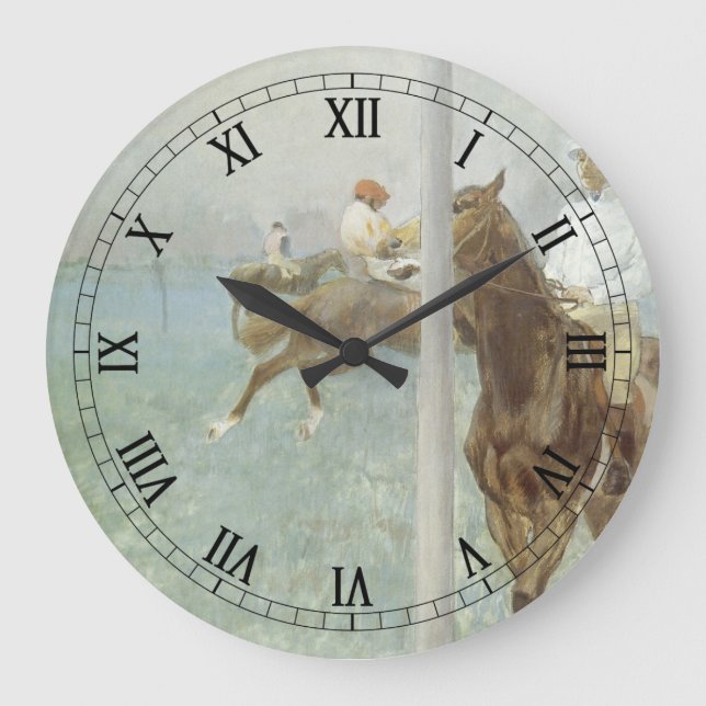 Grande Horloge Ronde Jockeys Before the Race par Edgar Degas (Recto)